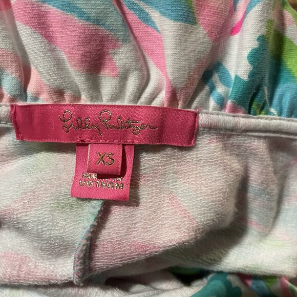 Lilly Pulitzer Dress Romee Wrap Ruffle Floral My‎ World Cotton Stretch Womens XS - Picture 3 of 7